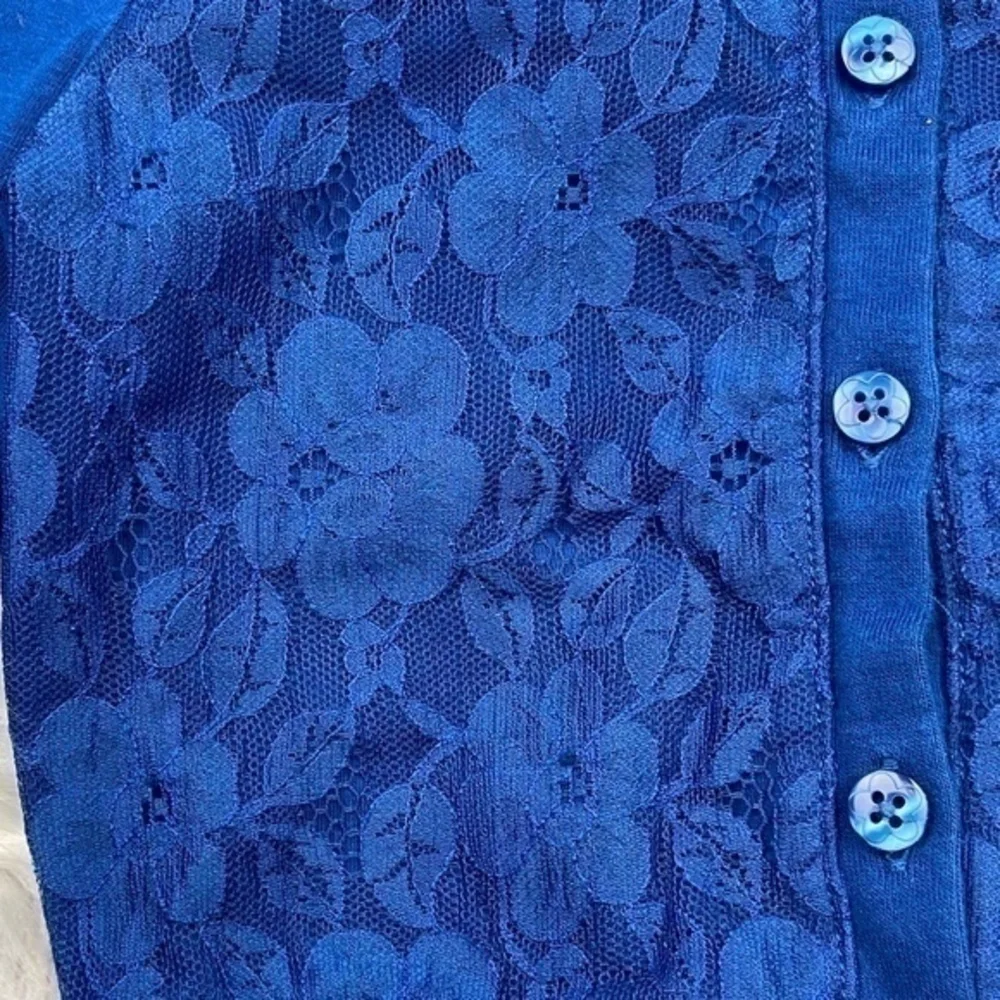 The Childrens Place Cardigan Sweater Girls Size XS Lace Overlay Button Up